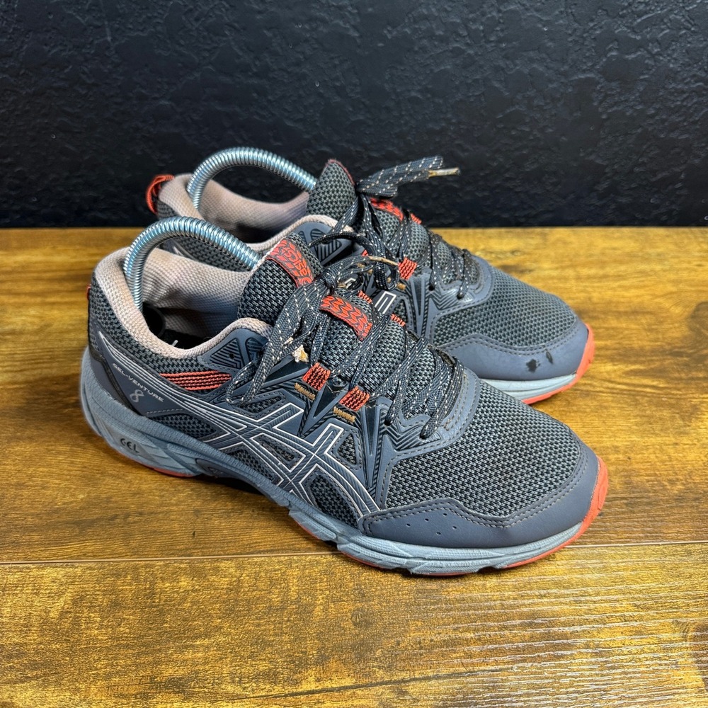 Asics Gel-Venture 8 1012A706 Grey Orange Trail Running Shoes Womens 8.5W